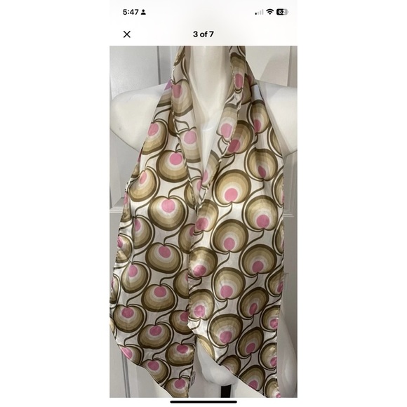 Old Navy Scarf Womens Size Small / Medium Vintage Jan-March 2005 Beige Pink - Picture 6 of 8